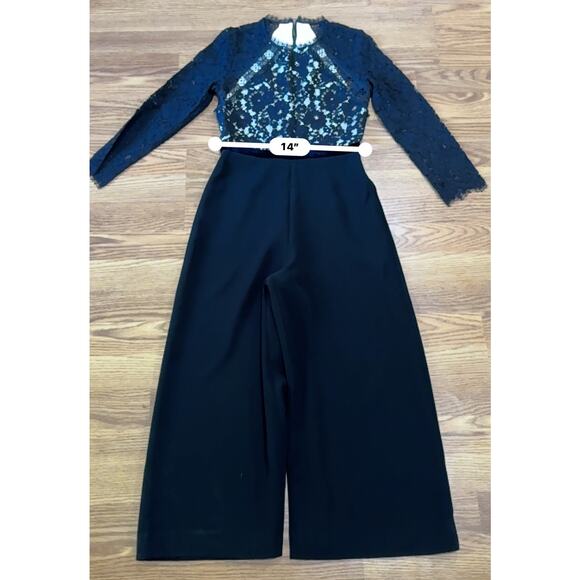 Alexis Classic Jumpsuit XS Black Guipure Lace Ophelia Cropped - Picture 6 of 14